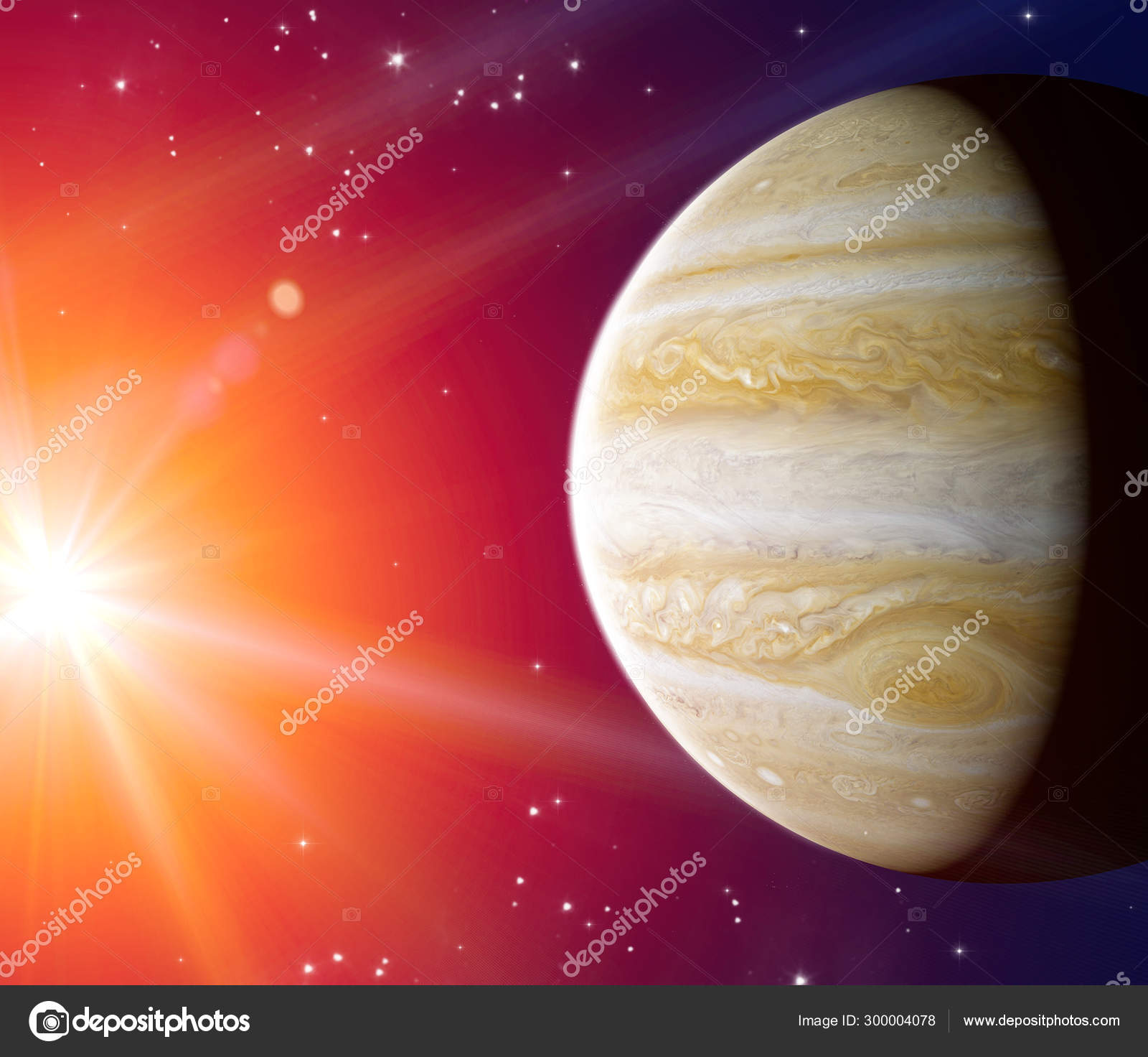 Vue Jupiter Est Grande Planète Notre Système Solaire élément