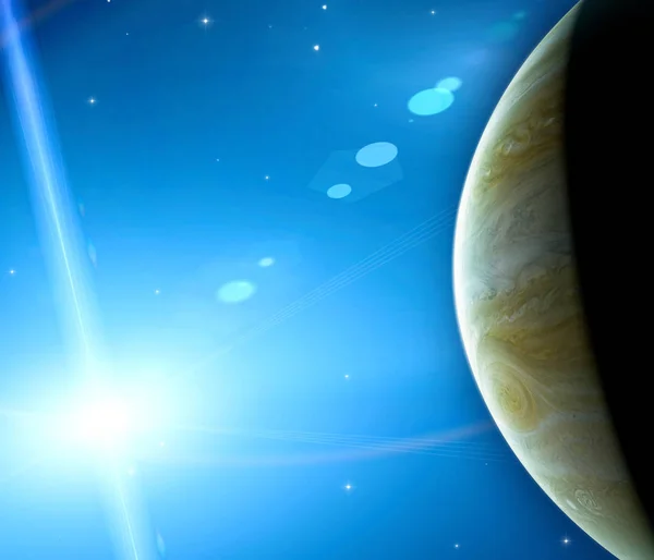 木星景观 它是太阳系中最大的行星 这张图片的元素是由美国宇航局提供的 — 图库照片