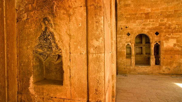 Ishak Pasha Palace, interiors, decorations and bas-reliefs, carved stone. Internal architecture. It is one of the most magnificent historical buildings of the country. Dogubeyazit district of Agri province of eastern Turkey