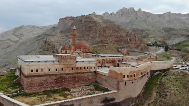 Shak Paşa Sarayı Nın Havadan Görünümü Türkiye Nin Doğusundaki Doğubeyazıt — Stok video