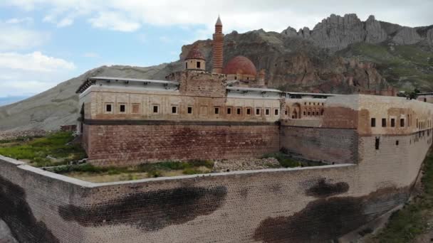 Aerial View Ishak Pasha Palace Semi Ruined Palace Administrative Complex — Stock Video
