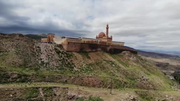 Shak Paşa Sarayı Nın Havadan Görünümü Türkiye Nin Doğusundaki Doğubeyazıt — Stok video