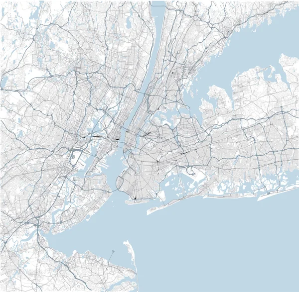 Mapa Satélite Nova Iorque Arredores Usa Mapa Estradas Anel Estradas — Vetor de Stock