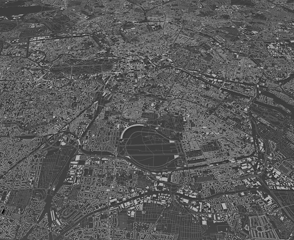 Спутниковая Карта Берлина Окрестностей Германия Карта Дорог Кольцевых Дорог Автомагистралей — стоковое фото