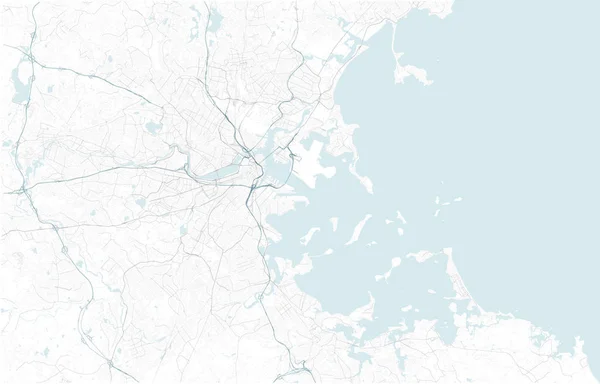 Спутниковая Карта Бостона Окрестностей Сша Карта Дорог Кольцевых Дорог Автомагистралей — стоковый вектор