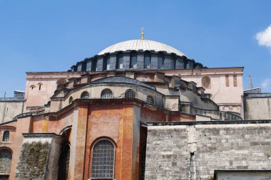 İstanbul, Türkiye, Ortadoğu: Ünlü eski Rum Ortodoks Hıristiyan ataerkil katedrali, daha sonra Osmanlı İmparatorluk Camii, şimdi bir müze, Bizans mimarisinin simgesi olan Ayasofya 'nın ayrıntıları