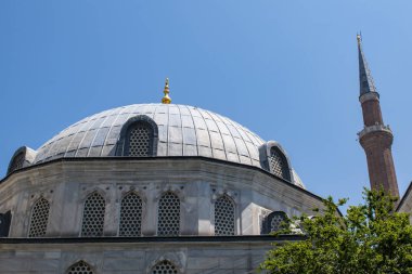 İstanbul, Türkiye, Ortadoğu: Ünlü eski Rum Ortodoks Hıristiyan ataerkil katedrali, daha sonra Osmanlı İmparatorluk Camii, şimdi bir müze, Bizans mimarisinin simgesi olan Ayasofya 'nın ayrıntıları