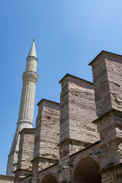 Istanbul Turecko Blízký Východ Jeden Minaretů Hagia Sophia Proslulé Bývalé — Stock fotografie