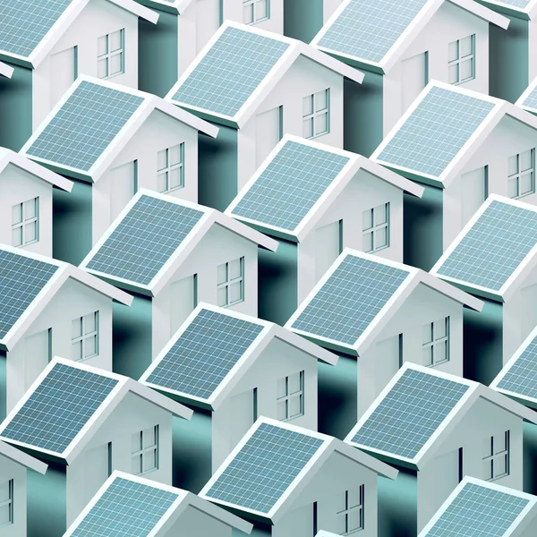 Huis Met Zonnepanelen Vastgoedmarkt Stimulansen Vastgoed Kopen Met Energieklasse Huizenprijzen — Stockfoto