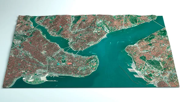 Satellietkaart Van Istanbul Turkije Meest Bevolkte Stad Turkije Het Economische — Stockfoto
