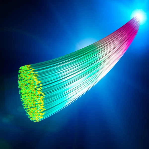 Fibra Óptica Velocidad Conexión Internet Cable Nueva Tecnología Ultrarrápida Acceso —  Fotos de Stock