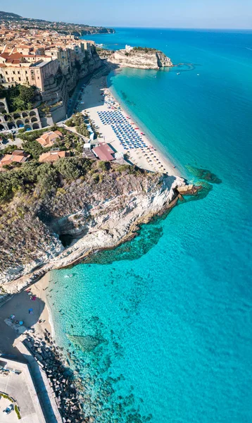 Aerial View Tropea House Rock Calabria Italy Tourist Destination Southern — Stock Photo, Image