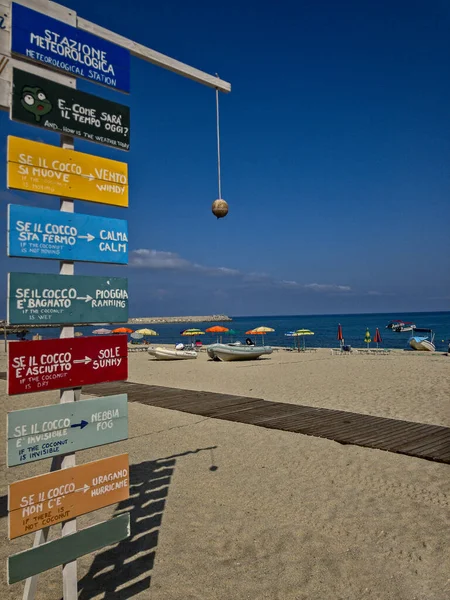 Stazione Meteo Cocco Lido Grazia Spiaggia Parghelia Tropea Calabria Italia — Foto Stock