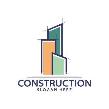 İnşaat gayrimenkul bina logo tasarım şablonu 