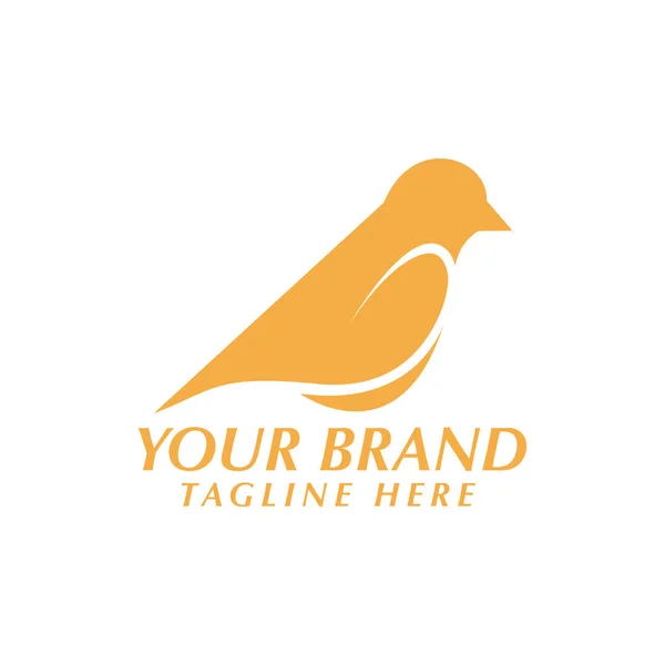 Orange animal luxueux romantique oiseau logo modèle — Image vectorielle