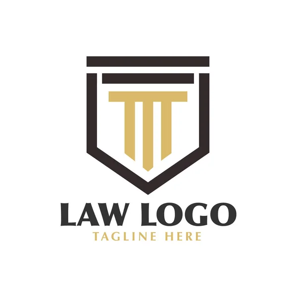 Pillar justice attorney law logo design concept template — Stock Vector
