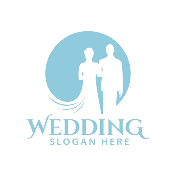 Mężczyzna i kobieta para ślub logo szablon projektu — Wektor stockowy