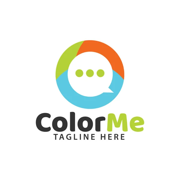 Разноцветный современный шаблон логотипа чата — стоковый вектор