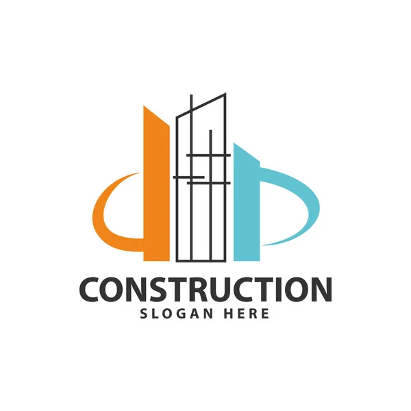 Stavební stavba oprava logo design tempalát inspirovat — Stockový vektor