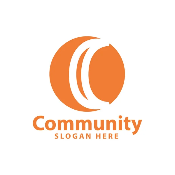 Narancs Közösség negatív tér elegáns logó tervezősablon ins — Stock Vector