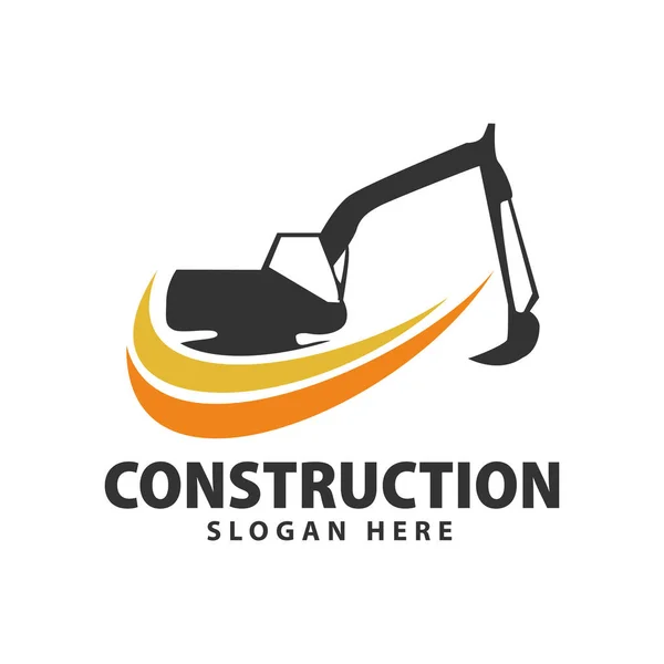 Maquinaria pesada Excavadoras construcción logo diseño plantilla ins — Vector de stock