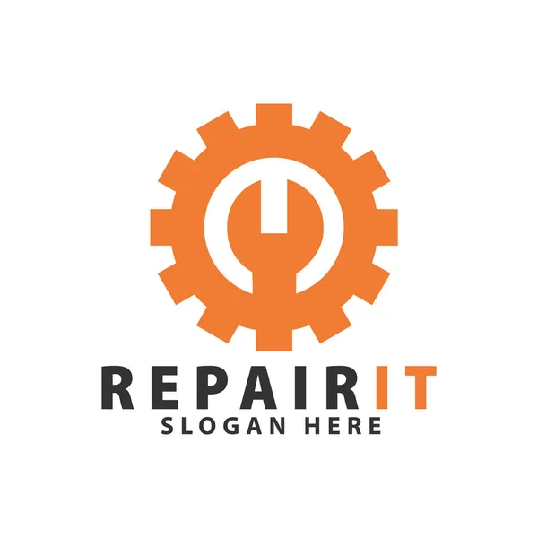 Reparations redskap Automotive konstruktion Logotypdesign mall — Stock vektor