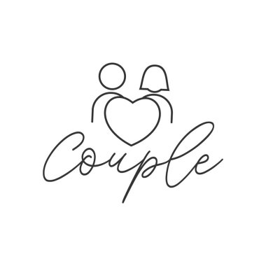 Çift aşk tarihi logo tasarım şablonu ilham 