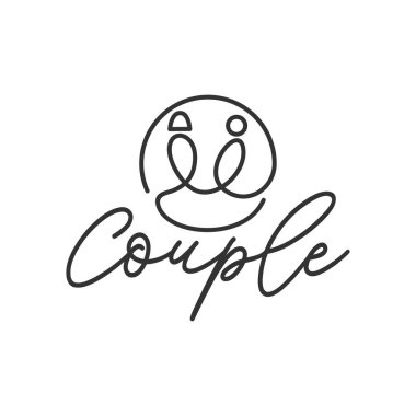 Çift aşk tarihi logo tasarım şablonu ilham 