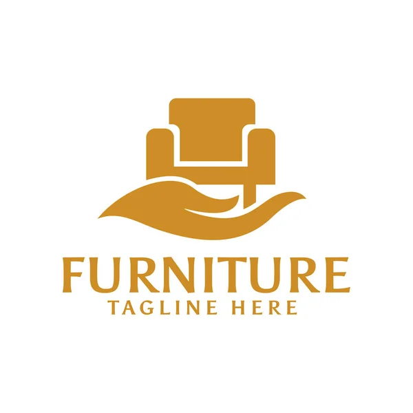 Дизайн логотипа мебели лампы кресла дизайн шаблон вдохновения — стоковый вектор