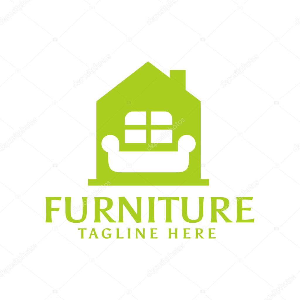 Furniture lamp chair interior logo design template inspiration