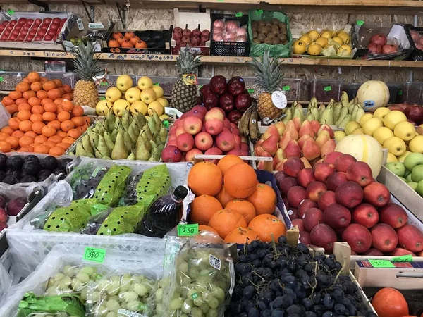 Sortiment Färsk Frukt Marknaden — Stockfoto