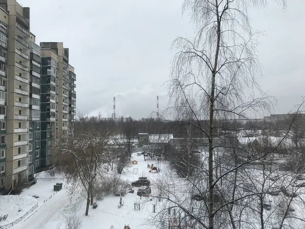 Електростанція Дим Від Димоходу Забруднення Повітря Екологічні Проблеми Викиди Повітря — стокове фото