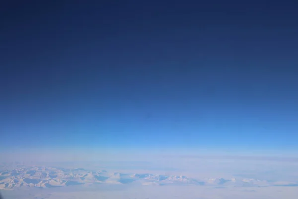 Vista Desde Avión Groenlandia Nevada Paisaje Montañas Nevadas Groenlandia — Foto de Stock