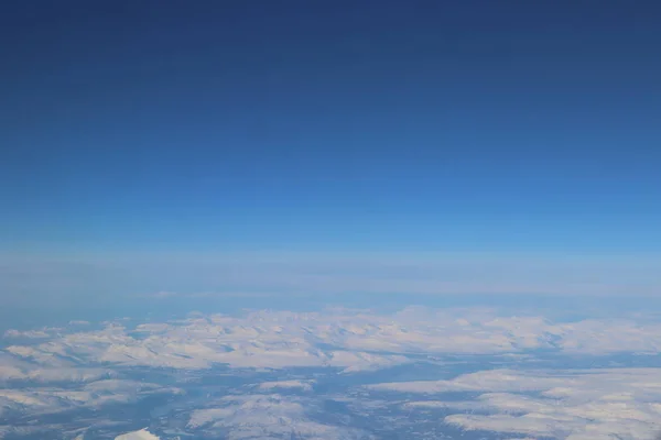 Vista Avião Para Vegetação Nevada Paisagem Montanhas Nevadas Groenlândia — Fotografia de Stock
