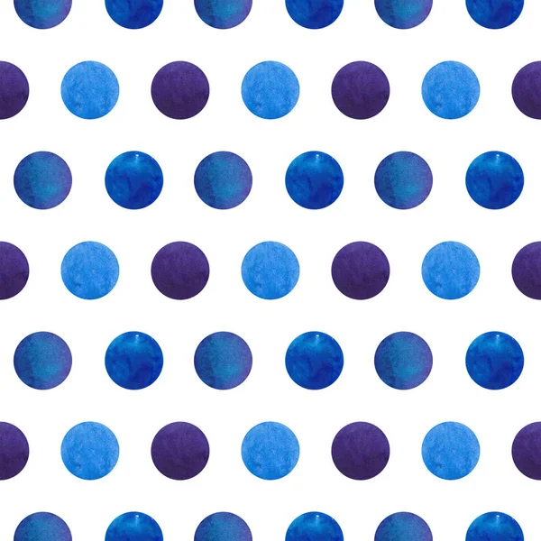 Seamless blue watercolour circles pattern
