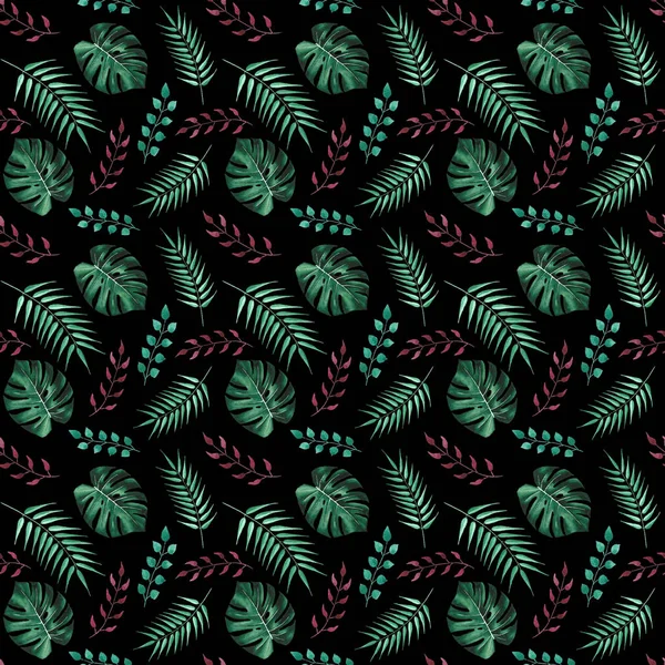 Seamless watercolour leaves pattern