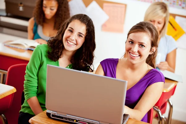 Extensas Series Con Estudiantes Secundaria Clase Grupo Multiétnico — Foto de Stock