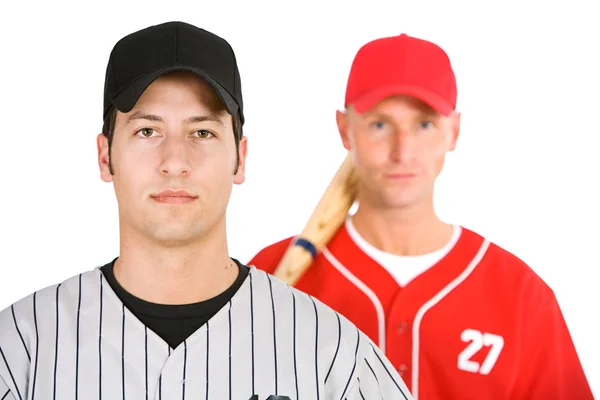 Baseball: Spieler in gegnerischen Mannschaften — Stockfoto