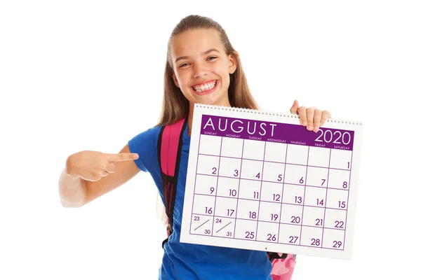 Lindo Joven Estudiante Listo Para Nuevo Año Escolar — Foto de Stock