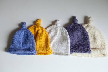 Çocuk örgü şapka, doğal yün, el yapımı