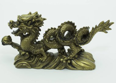 Demir ejderha heykelcik, koyu bronz renk