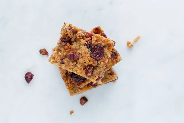 Flapjack vegan with cranberry, apricot and date — Stock Photo, Image