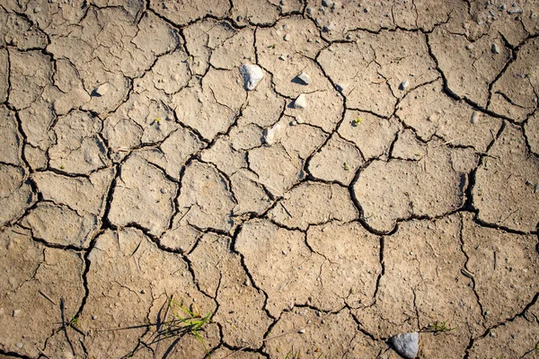 Droge Gebarsten Aarde Globale Opwarming Van Aarde Stockfoto