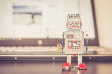 Bir sohbet bot veya sosyal bot ve algoritmaları simgesi