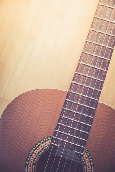 Cutout Classical Guitar Corpus Strings Closeup — Stock Photo, Image