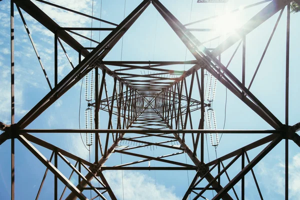 Högspänning Pylon Smarta Elnät Uppåt — Stockfoto