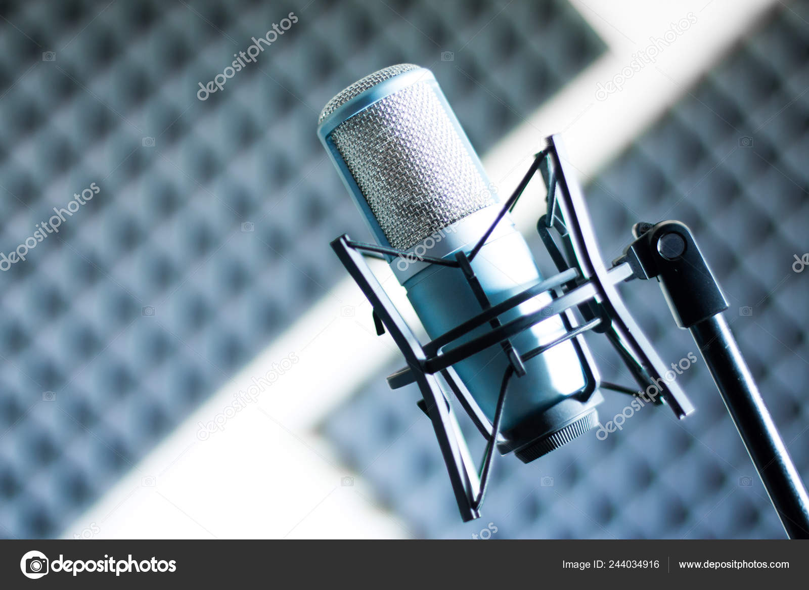 Professional Studio Microphone Recording Studio Sound Insulation Blurry  Background Stock Photo by © 244034916