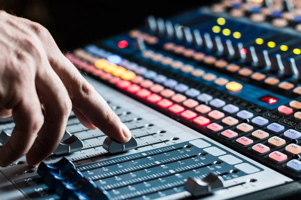 Professional Music Production Sound Recording Studio Mixer Desk — Stock Photo, Image