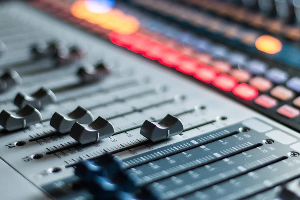 Professional Music Production Sound Recording Studio Mixer Desk — Stock Photo, Image