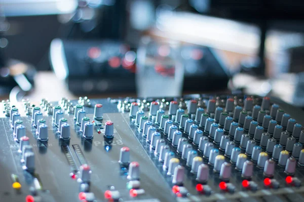 Professional Music Production Sound Recording Studio Mixer Desk — Stock Photo, Image